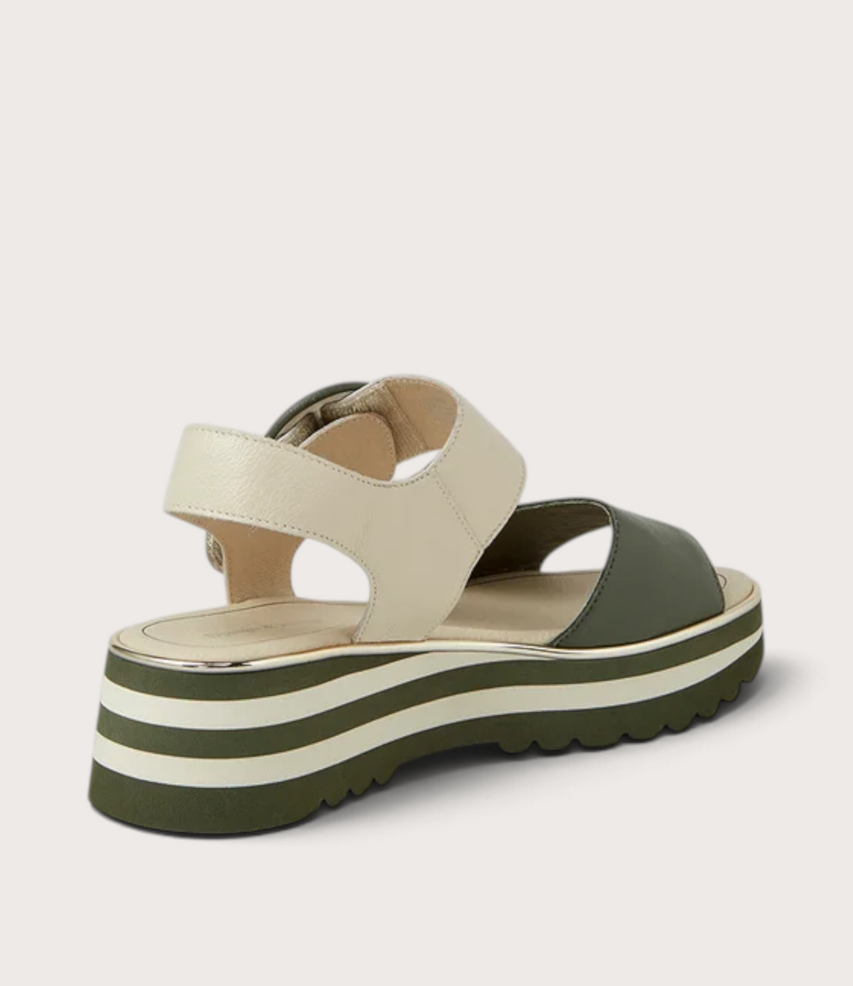 Harlows Olive/ Milk Leather Sandals