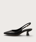 Linly Black Leather Heels