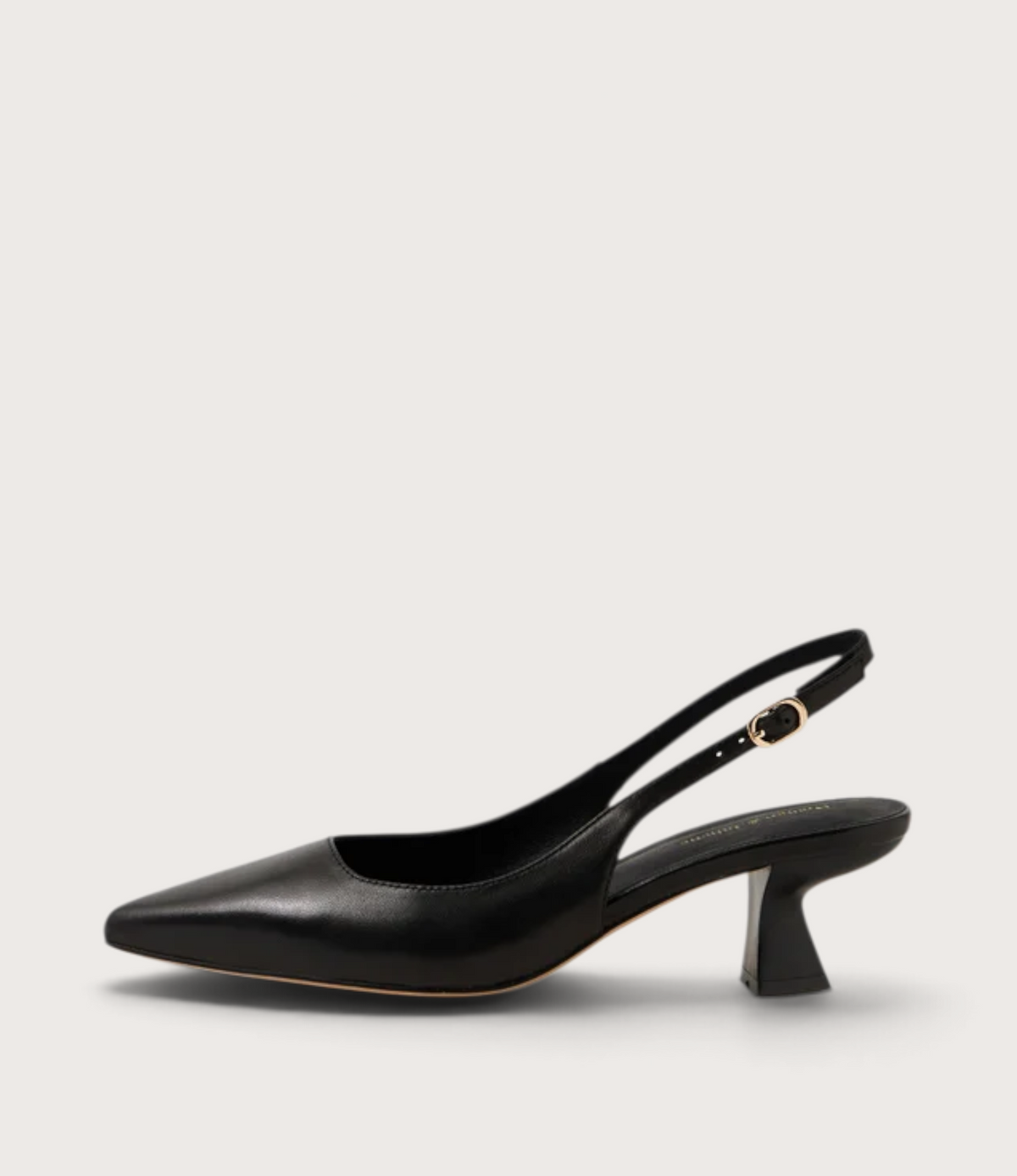 Linly Black Leather Heels