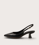 Linly Black Leather Heels