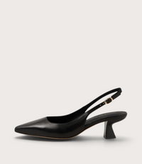 Linly Black Leather Heels