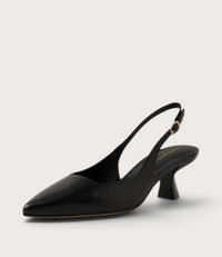 Linly Black Leather Heels