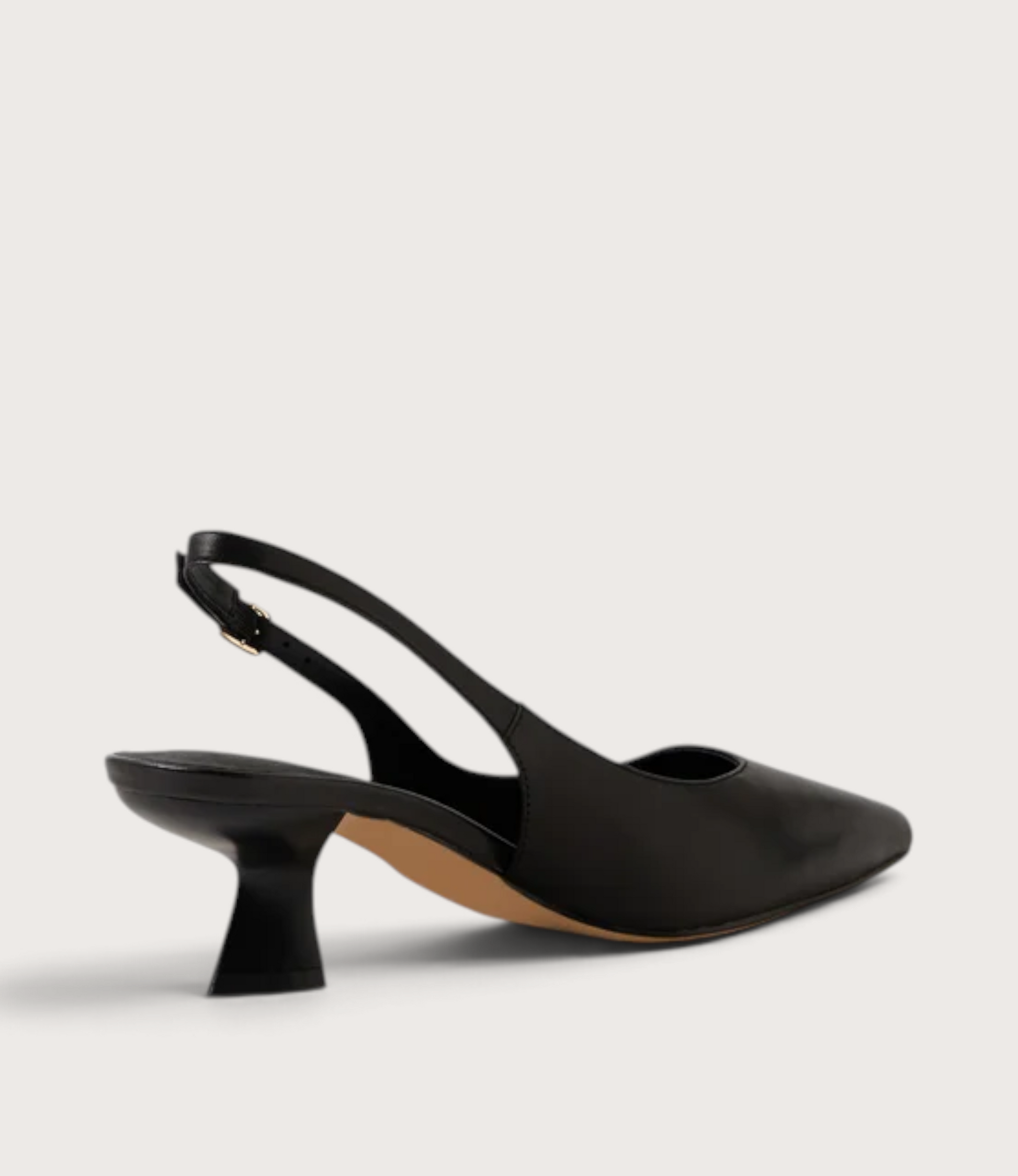 Linly Black Leather Heels