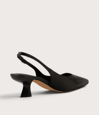 Linly Black Leather Heels