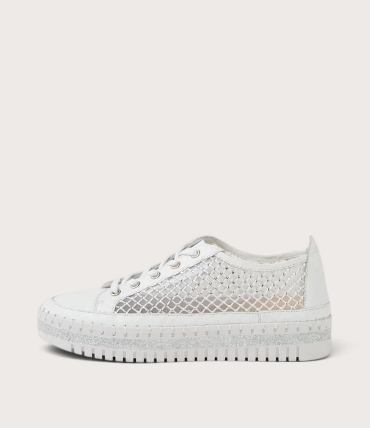Maysie White Leather/ Mesh Sneakers