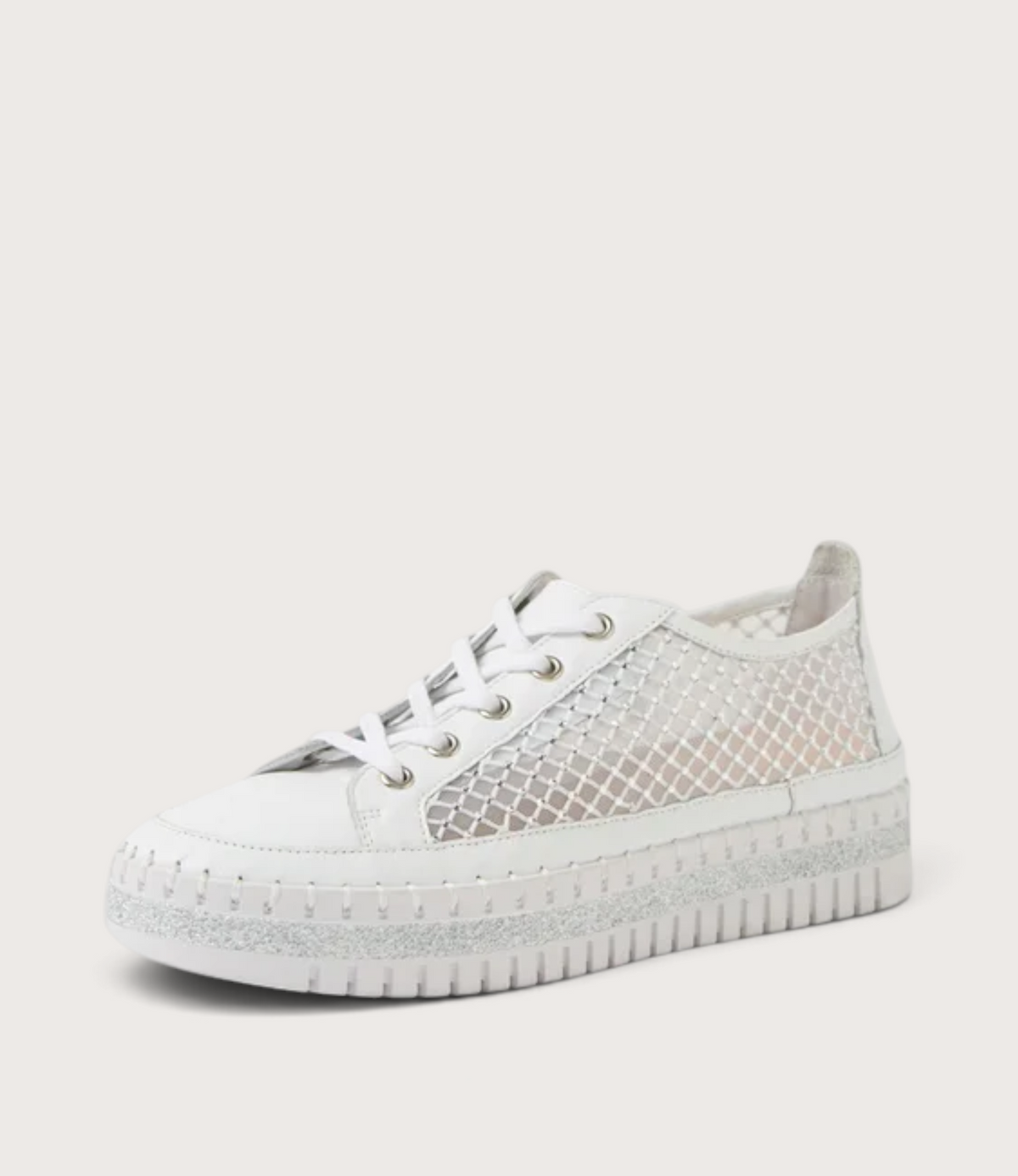 Maysie White Leather/ Mesh Sneakers