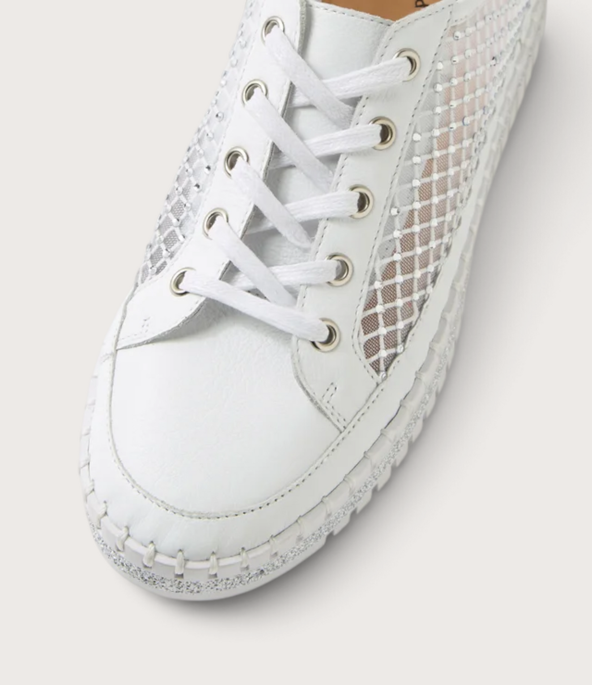 Maysie White Leather/ Mesh Sneakers