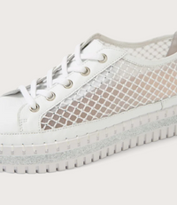 Maysie White Leather/ Mesh Sneakers