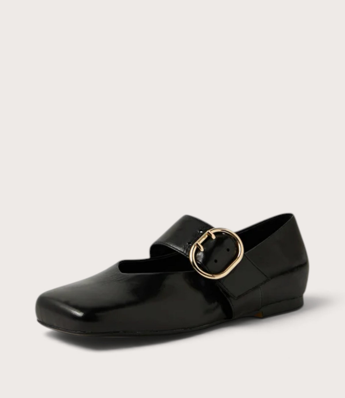 Ankitah Black Leather Flats