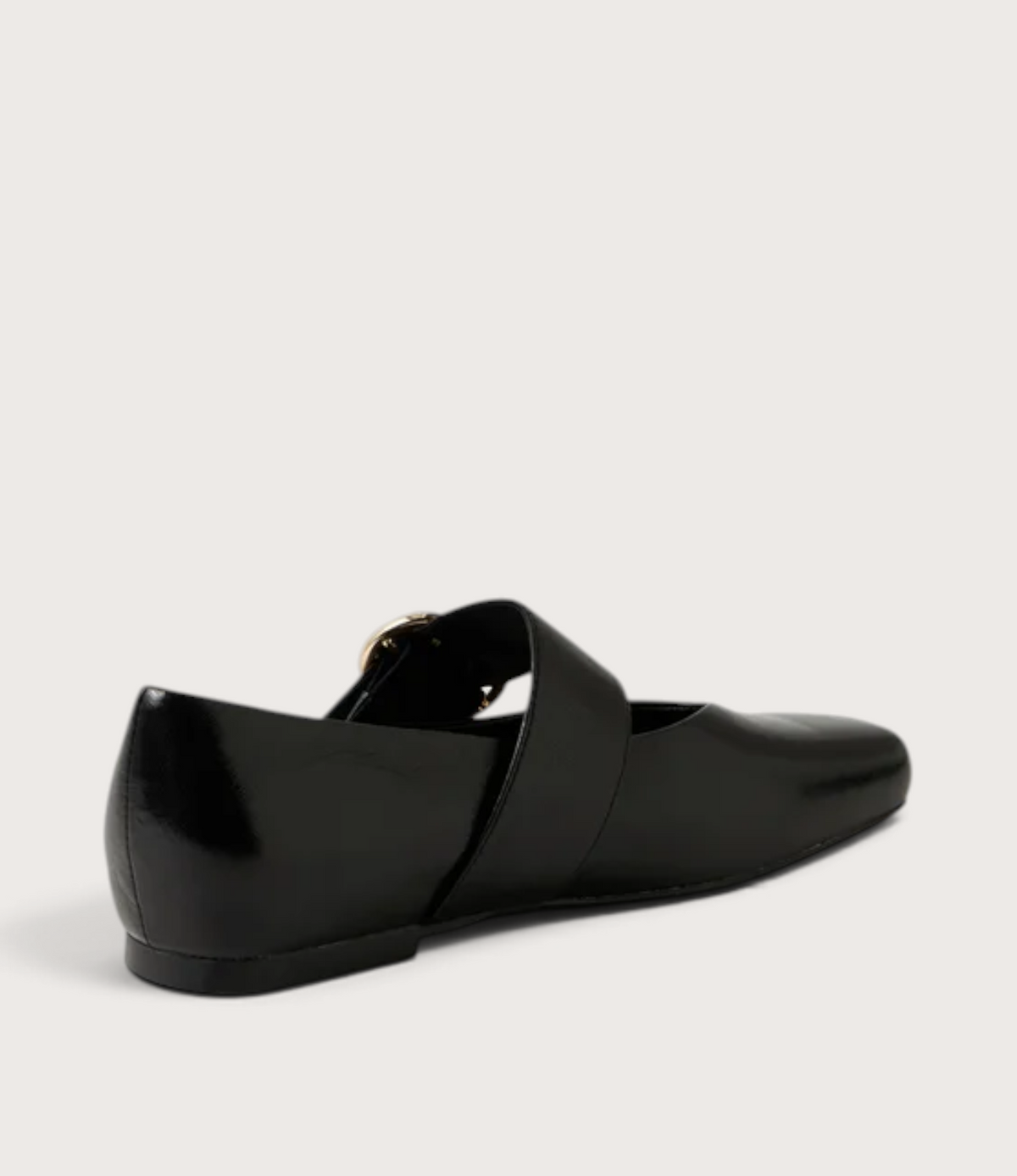 Ankitah Black Leather Flats