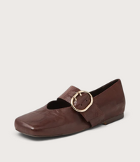Ankitah Choc Leather Flats