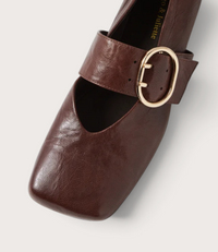 Ankitah Choc Leather Flats