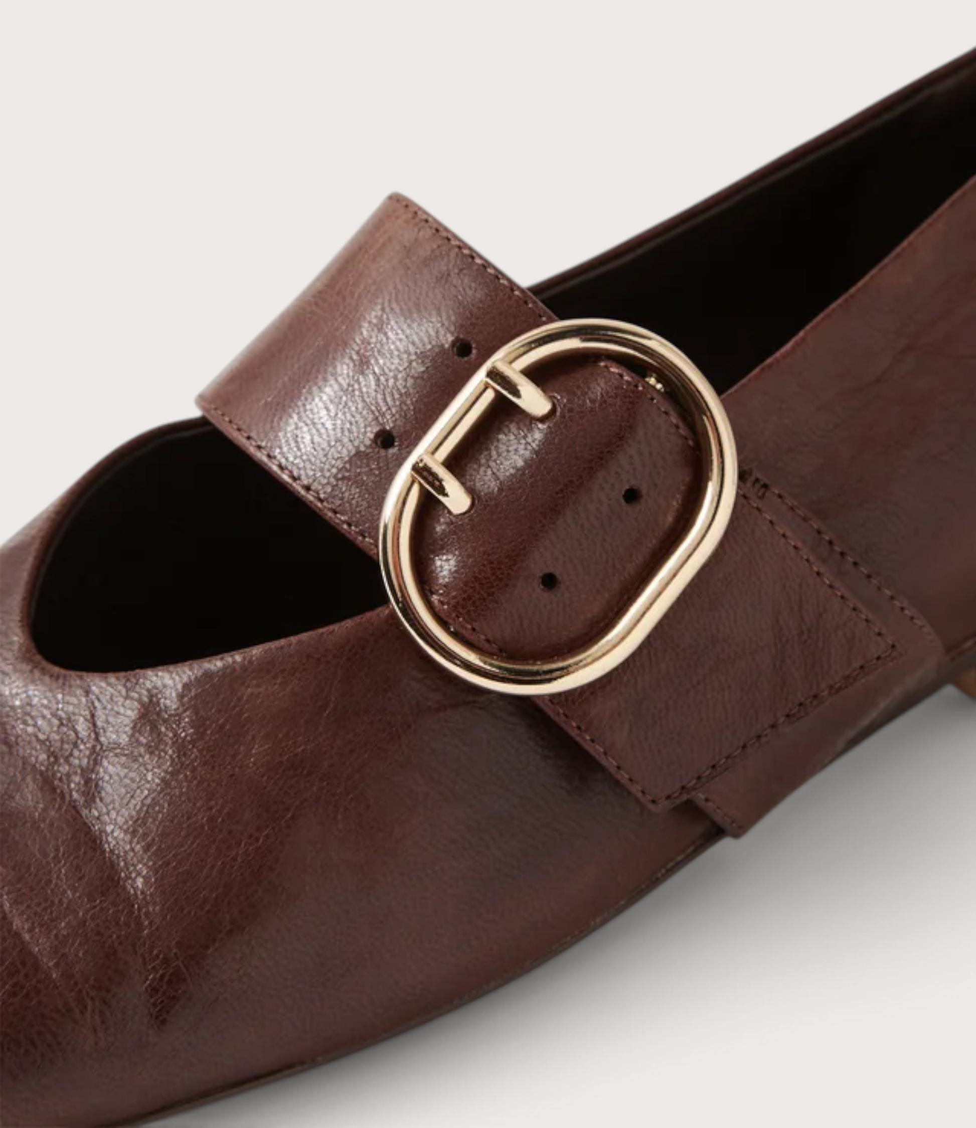 Ankitah Choc Leather Flats