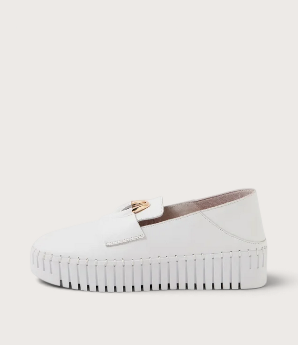 Burbanks White/ White Leather Sneakers