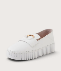 Burbanks White/ White Leather Sneakers
