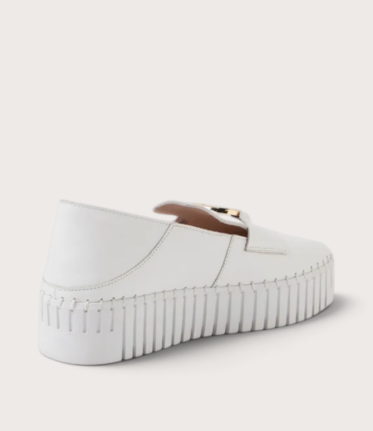 Burbanks White/ White Leather Sneakers