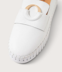 Burbanks White/ White Leather Sneakers