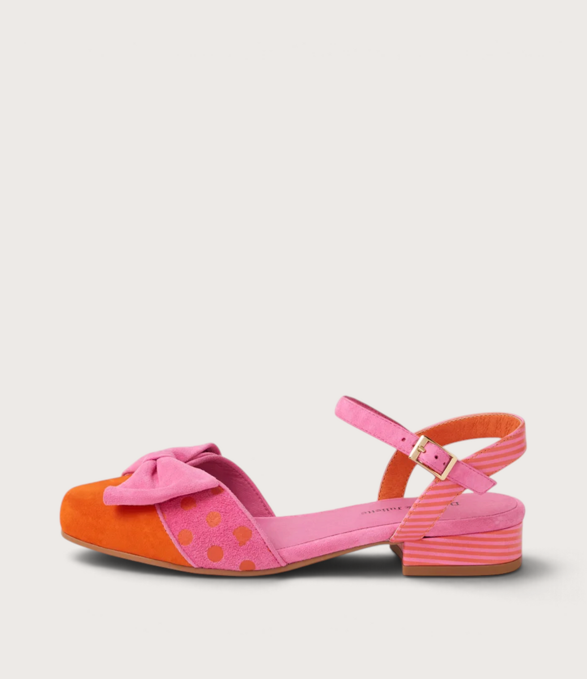 Baloo Orange Pink Suede Heels - DJANGO AND JULIETTE | Shouz