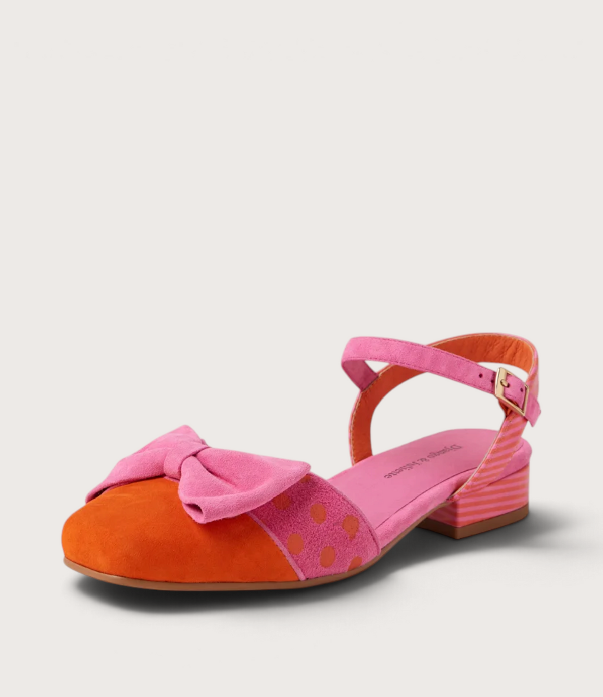 Baloo Orange Pink Suede Heels - DJANGO AND JULIETTE | Shouz