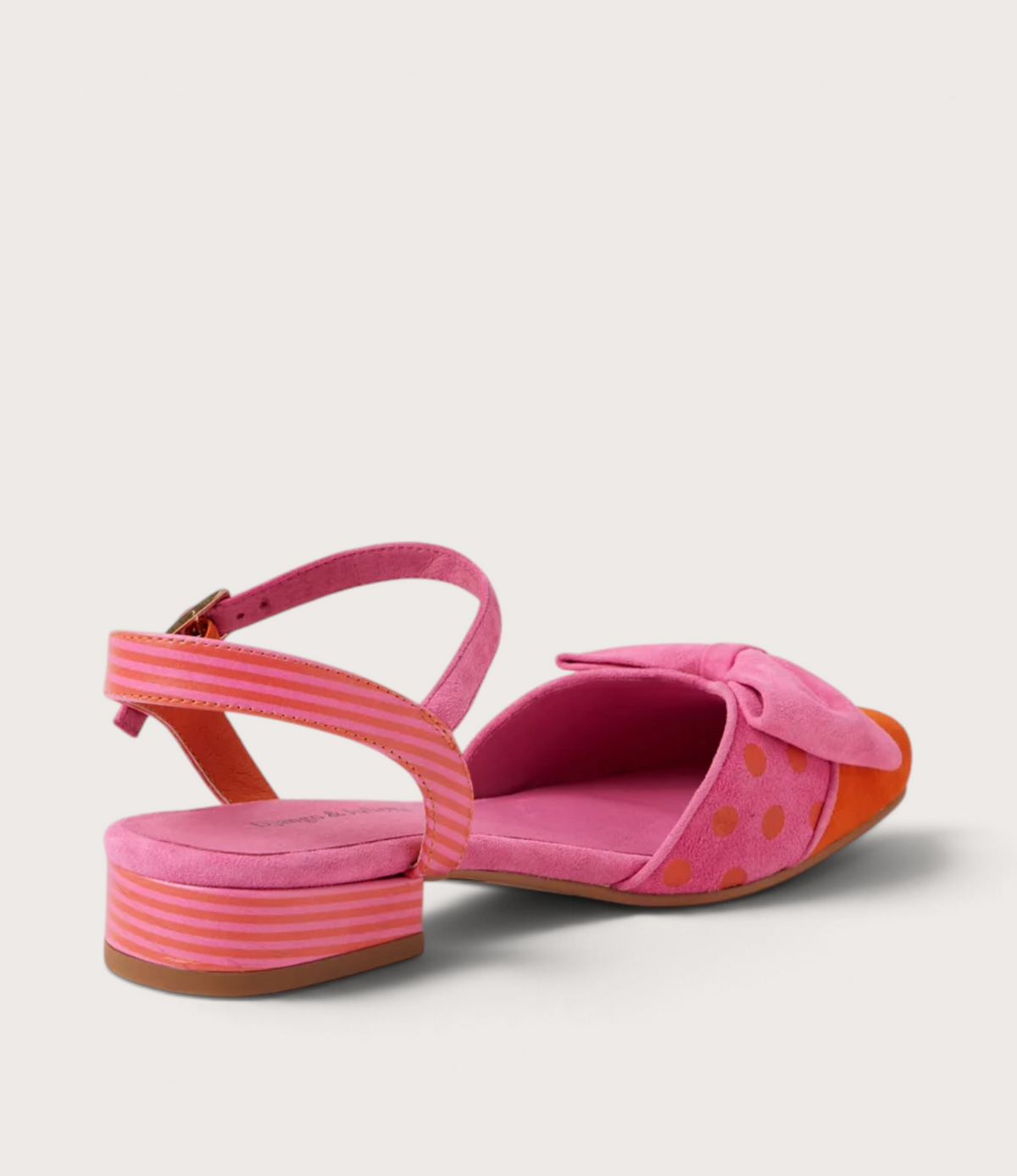 Baloo Orange Pink Suede Heels - DJANGO AND JULIETTE | Shouz