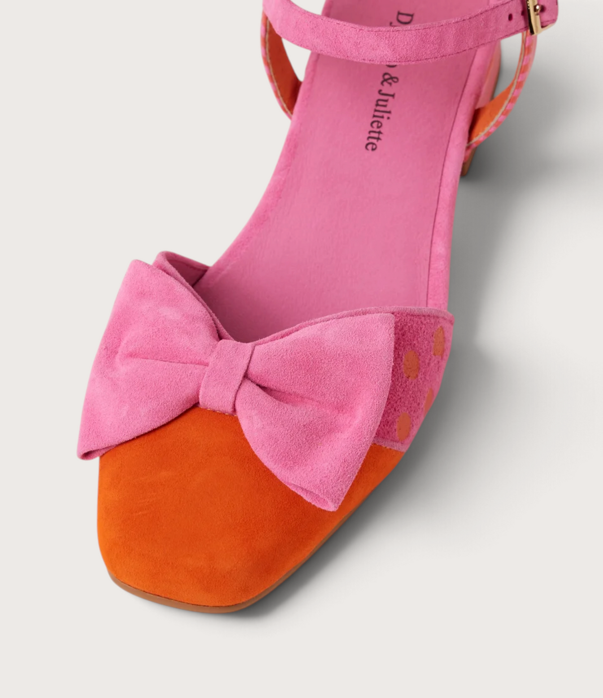 Baloo Orange Pink Suede Heels - DJANGO AND JULIETTE | Shouz