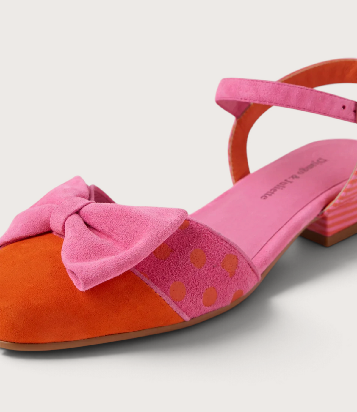 Baloo Orange Pink Suede Heels - DJANGO AND JULIETTE | Shouz
