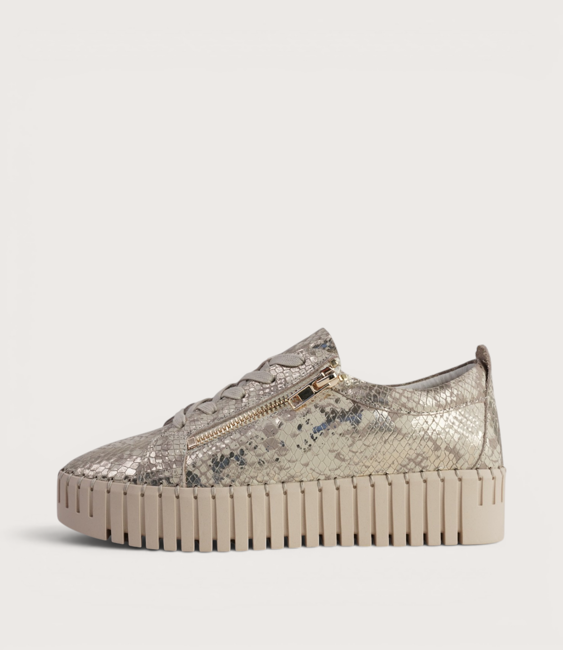 Bump Ivory Metallic Leather Sneakers