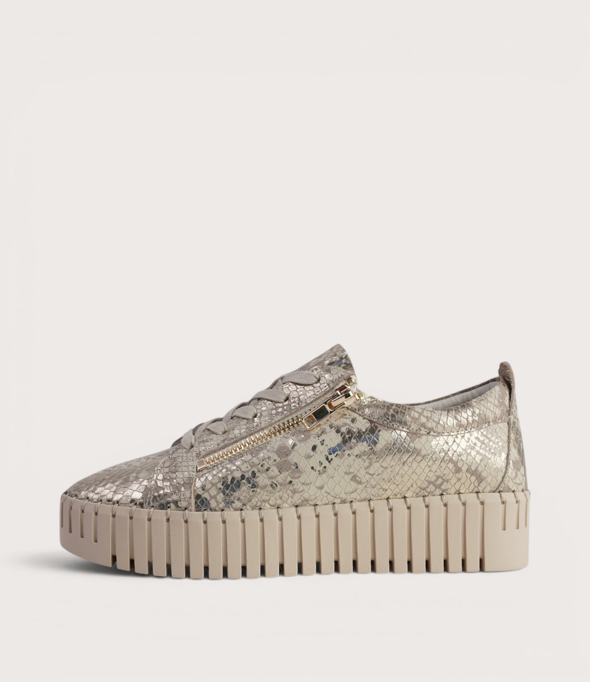 Bump Ivory Metallic Leather Sneakers