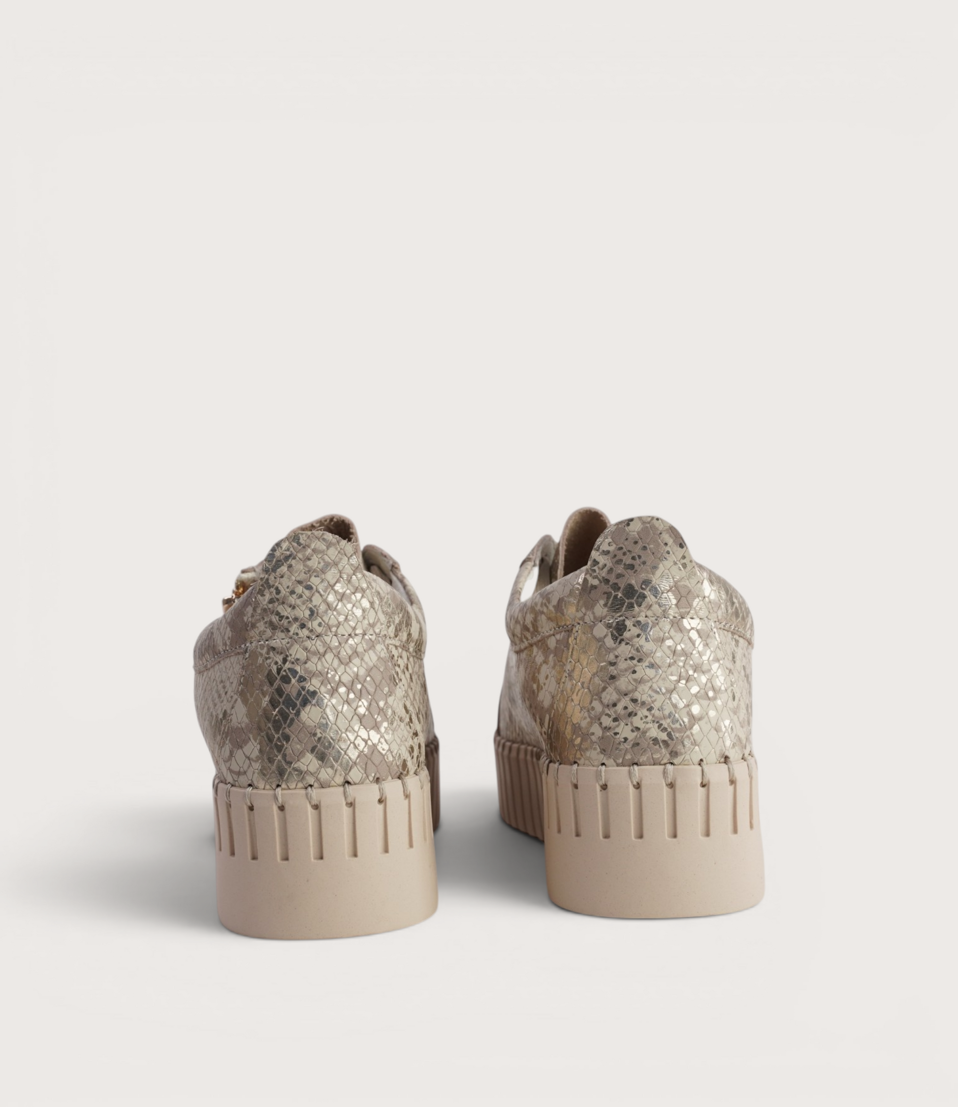 Bump Ivory Metallic Leather Sneakers