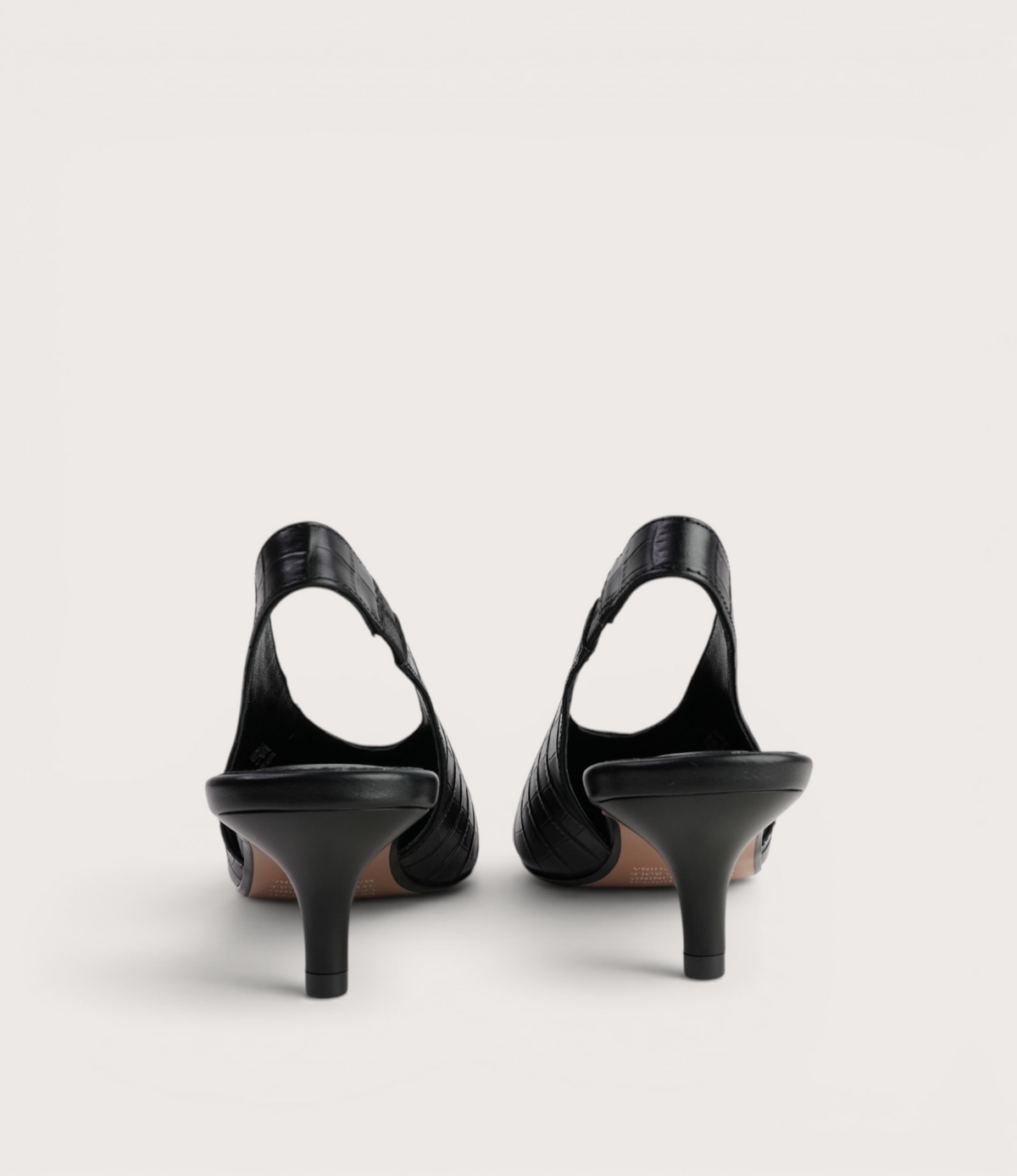 Hope Black Croc Leather Heels