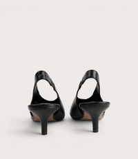 Hope Black Croc Leather Heels