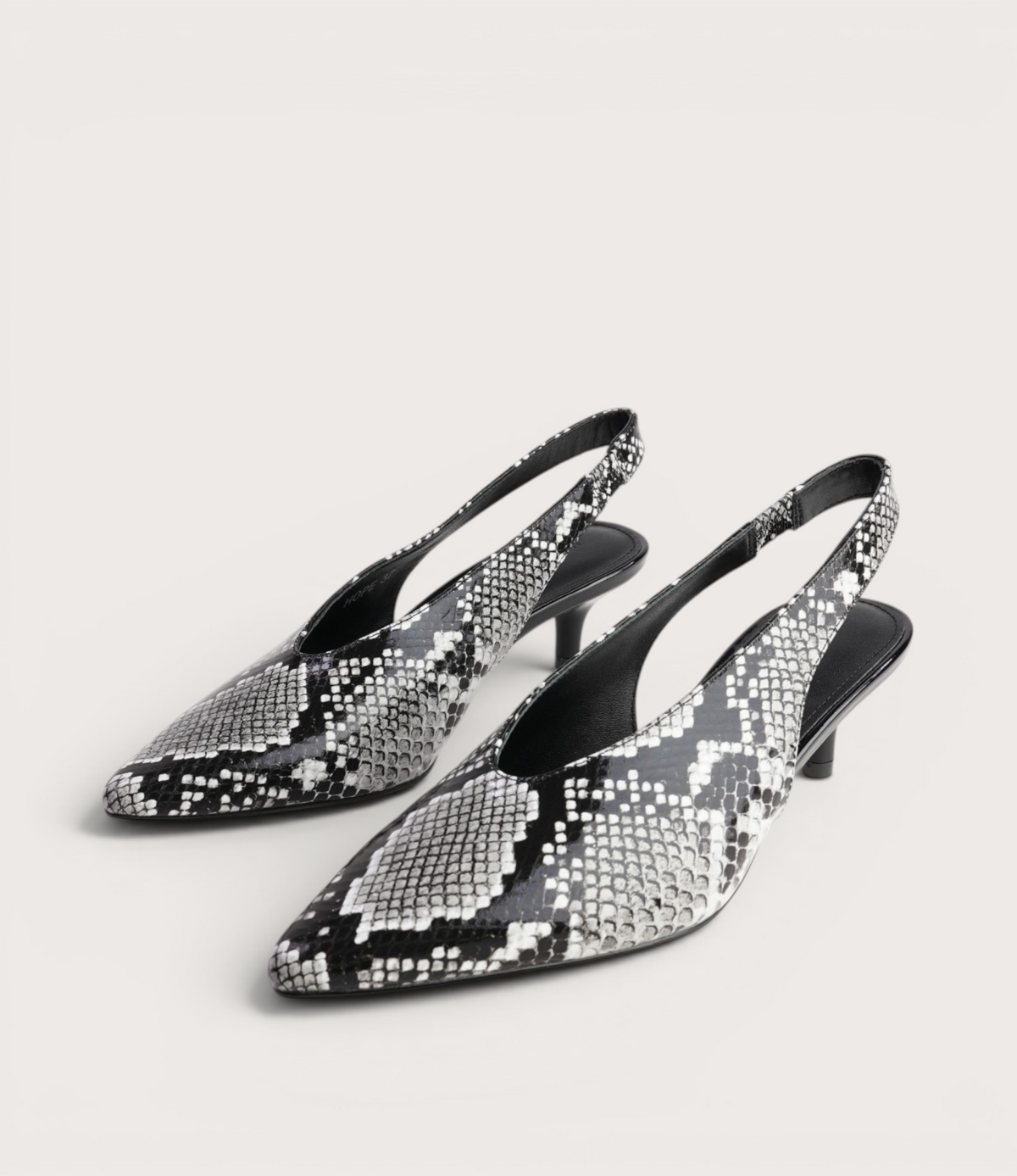 Hope Black Snake Multi Leather Heels