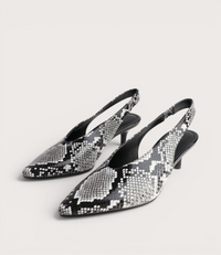 Hope Black Snake Multi Leather Heels