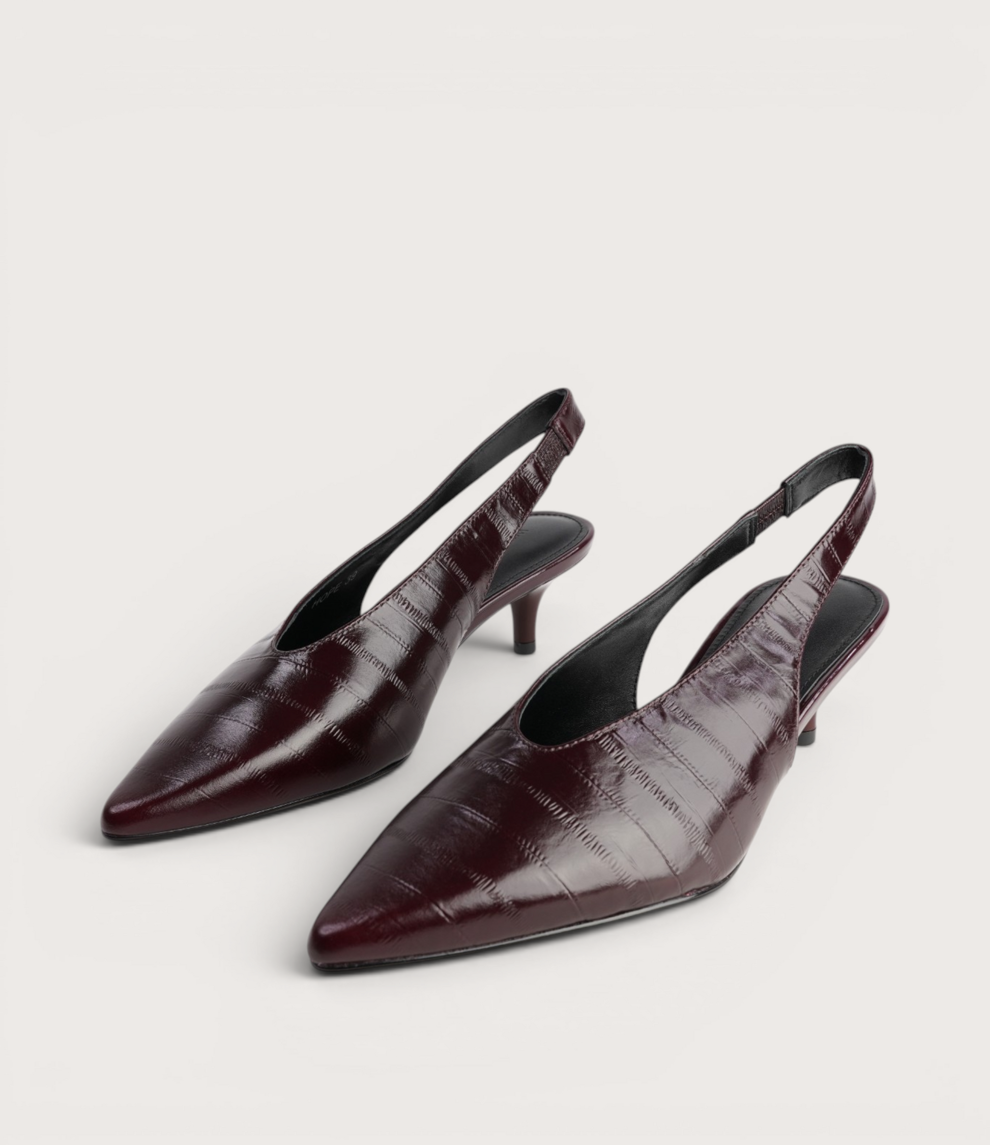 Hope Wine Leather Heels