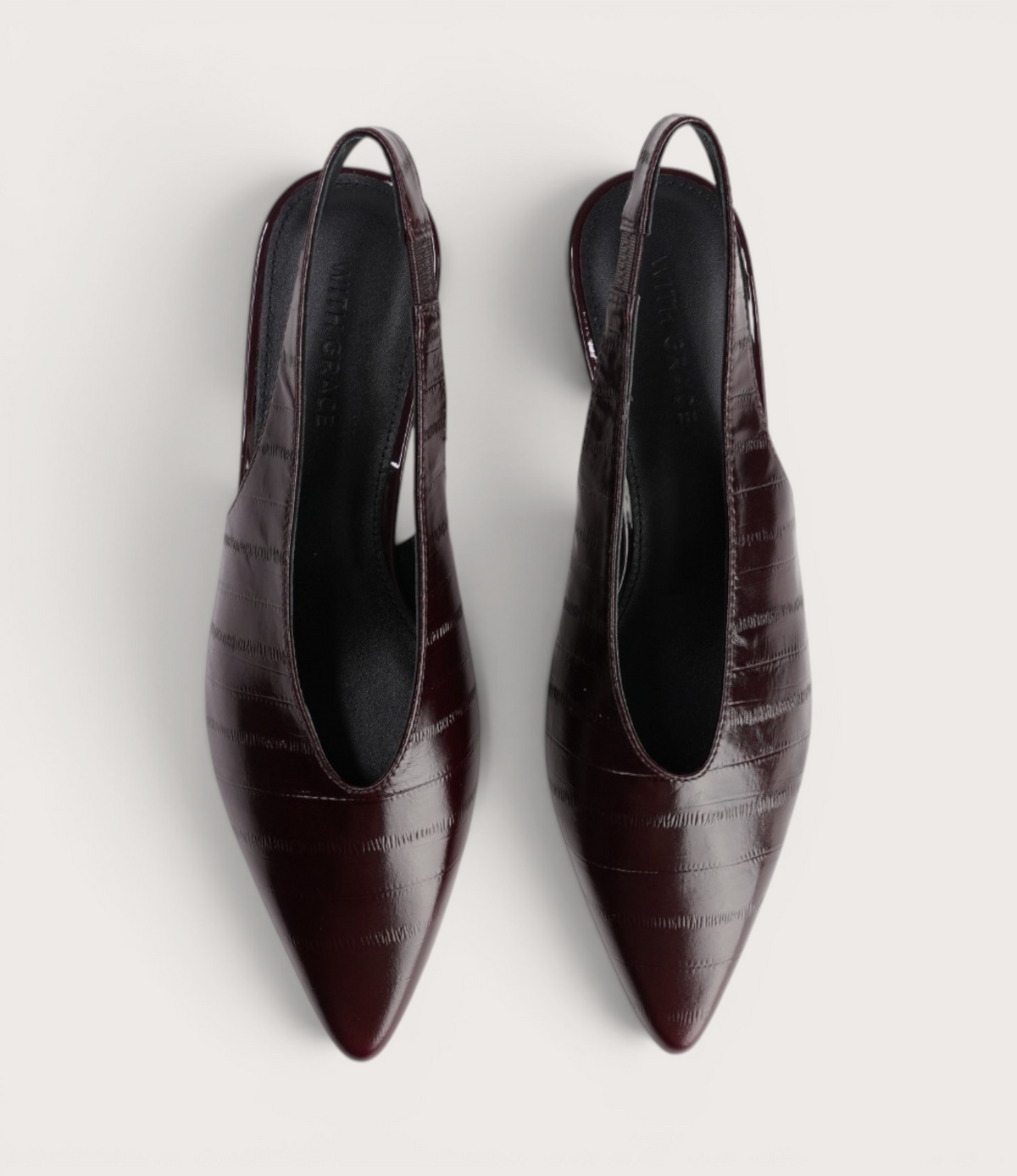 Hope Wine Leather Heels