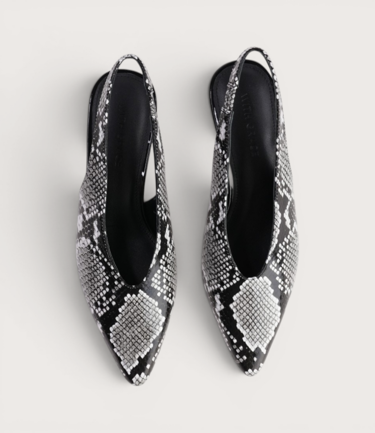 Hope Black Snake Multi Leather Heels