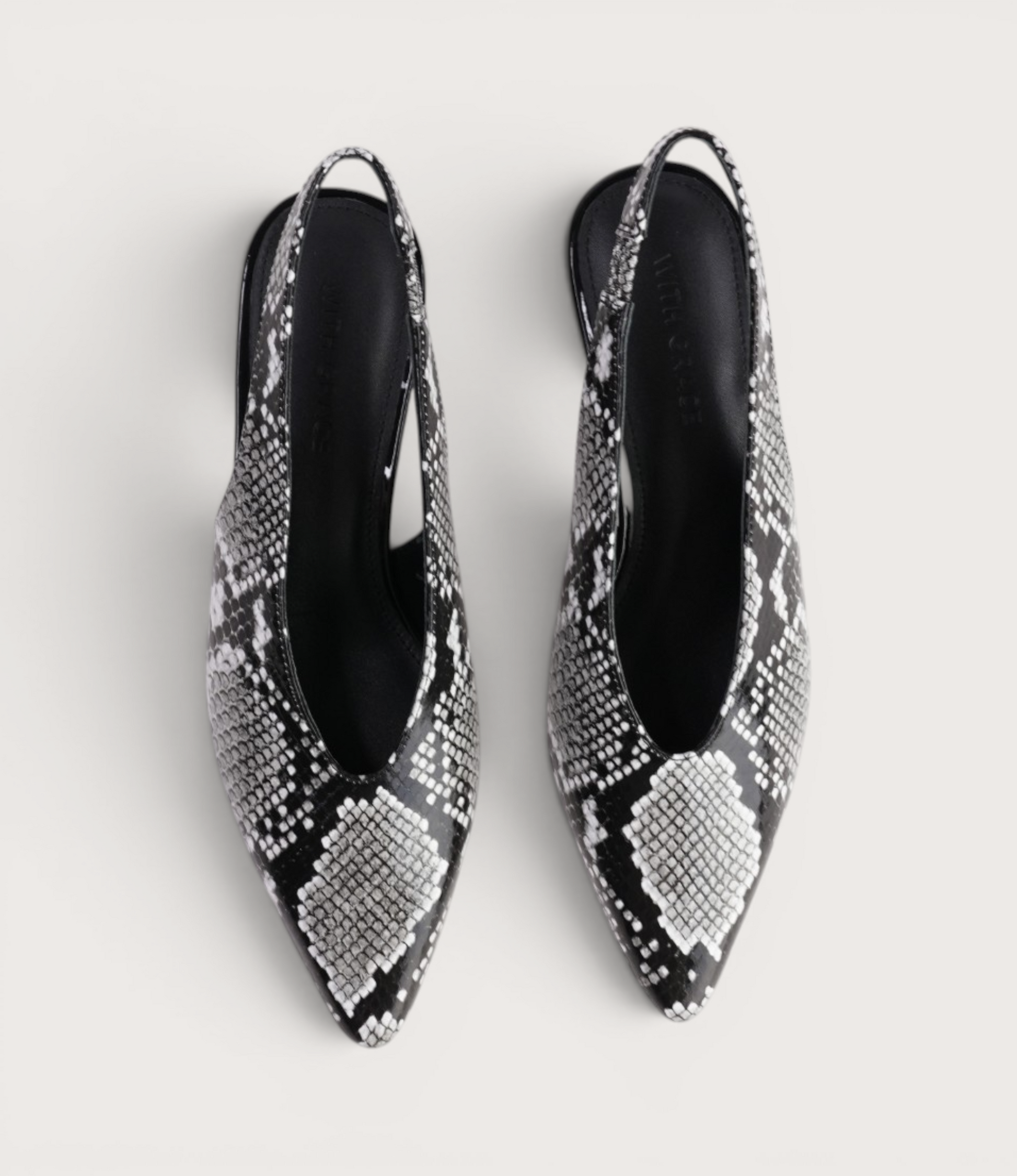 Hope Black Snake Multi Leather Heels