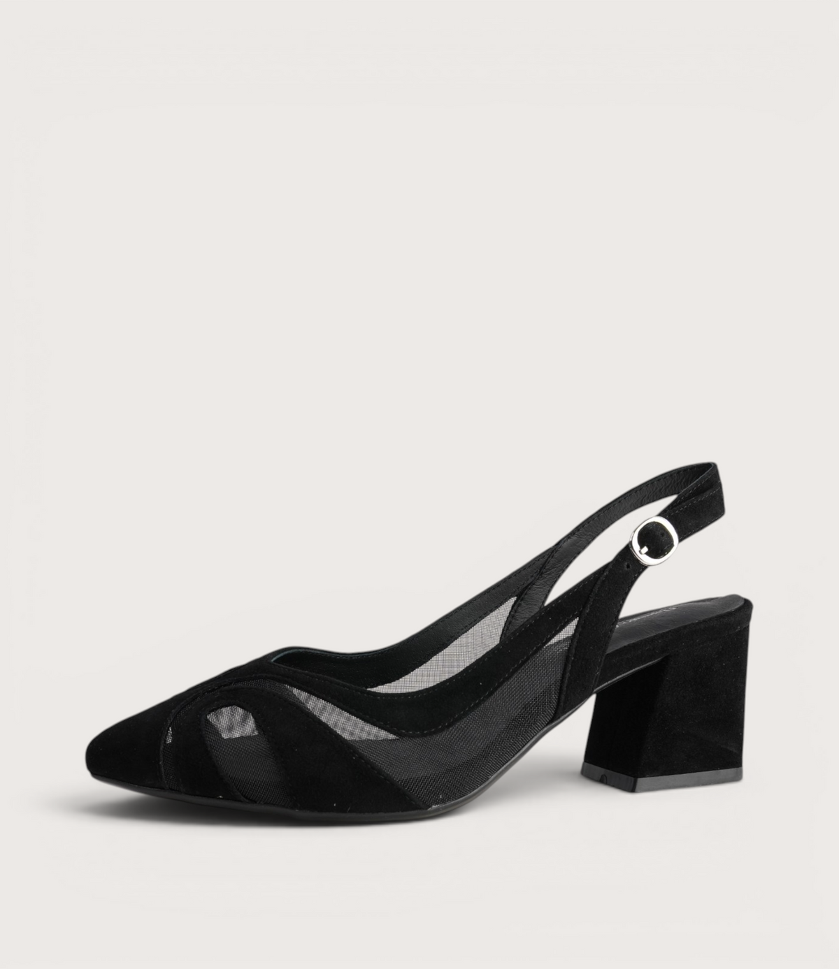 Mag Black Suede/Mesh Heels
