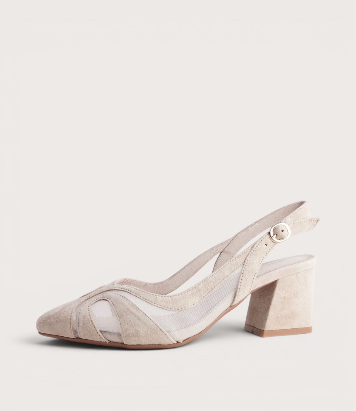 Mag Nude Suede/Mesh Heels