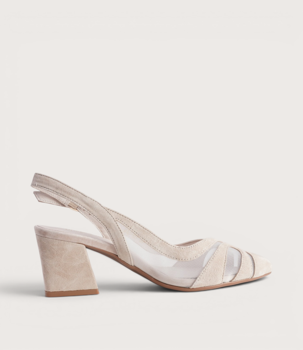 Mag Nude Suede/Mesh Heels