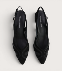 Mag Black Suede/Mesh Heels