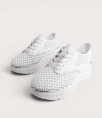 Endos White Raffia Sneakers