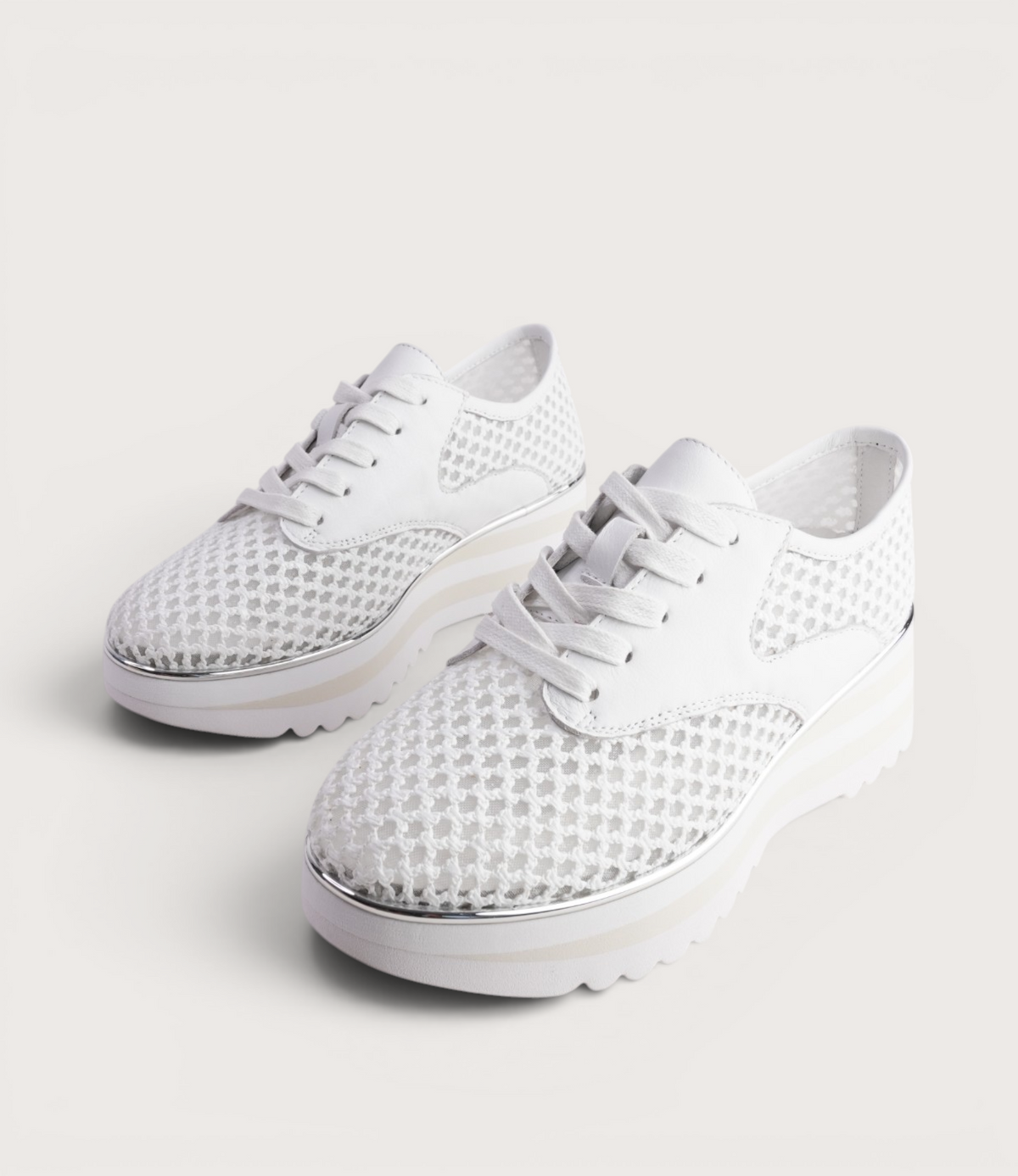 Endos White Raffia Sneakers
