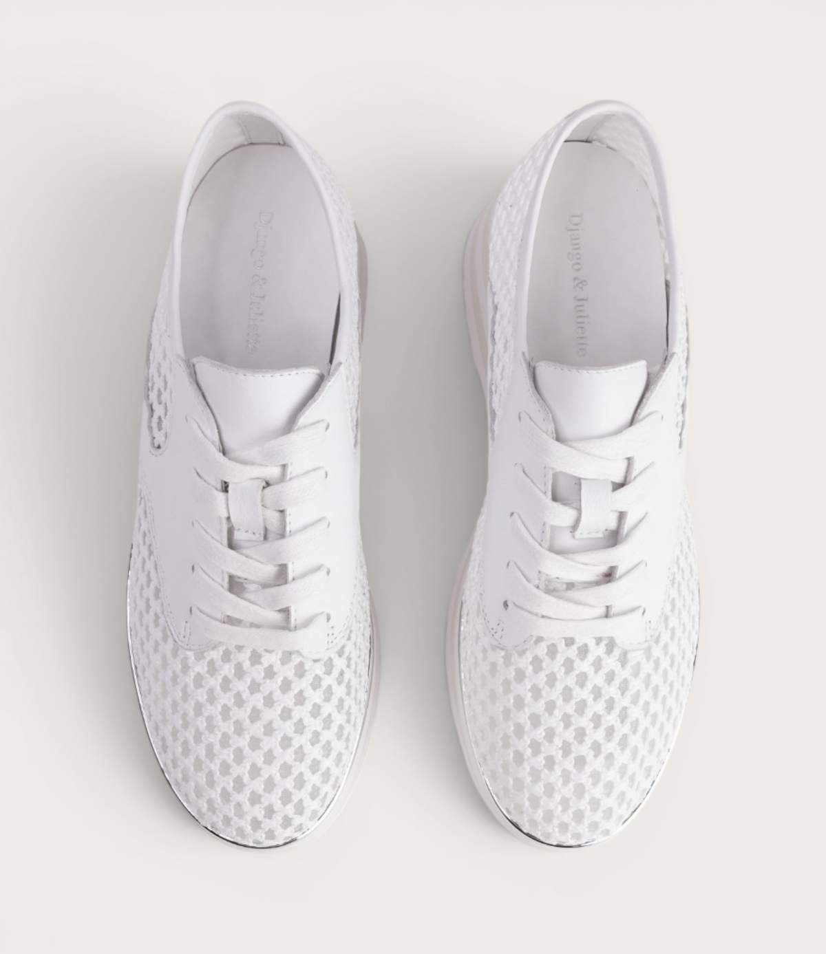 Endos White Raffia Sneakers