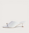 Tionee White Leather Heels