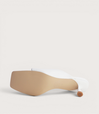 Tionee White Leather Heels