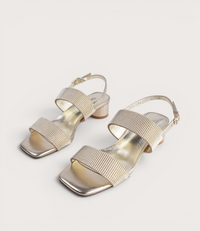 Hatsee Pale Gold Leather Heels