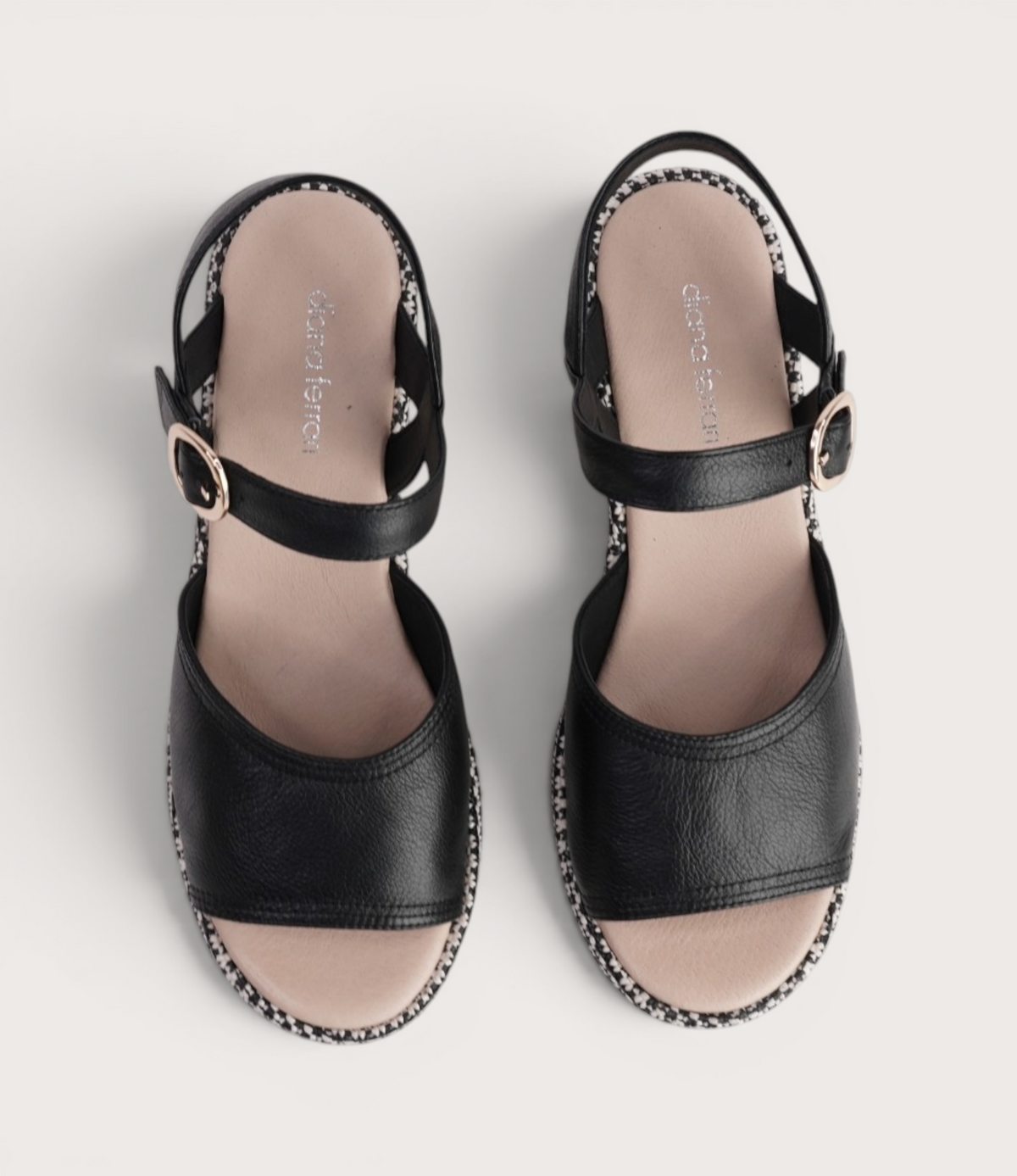 Busey Black/Black White Heels