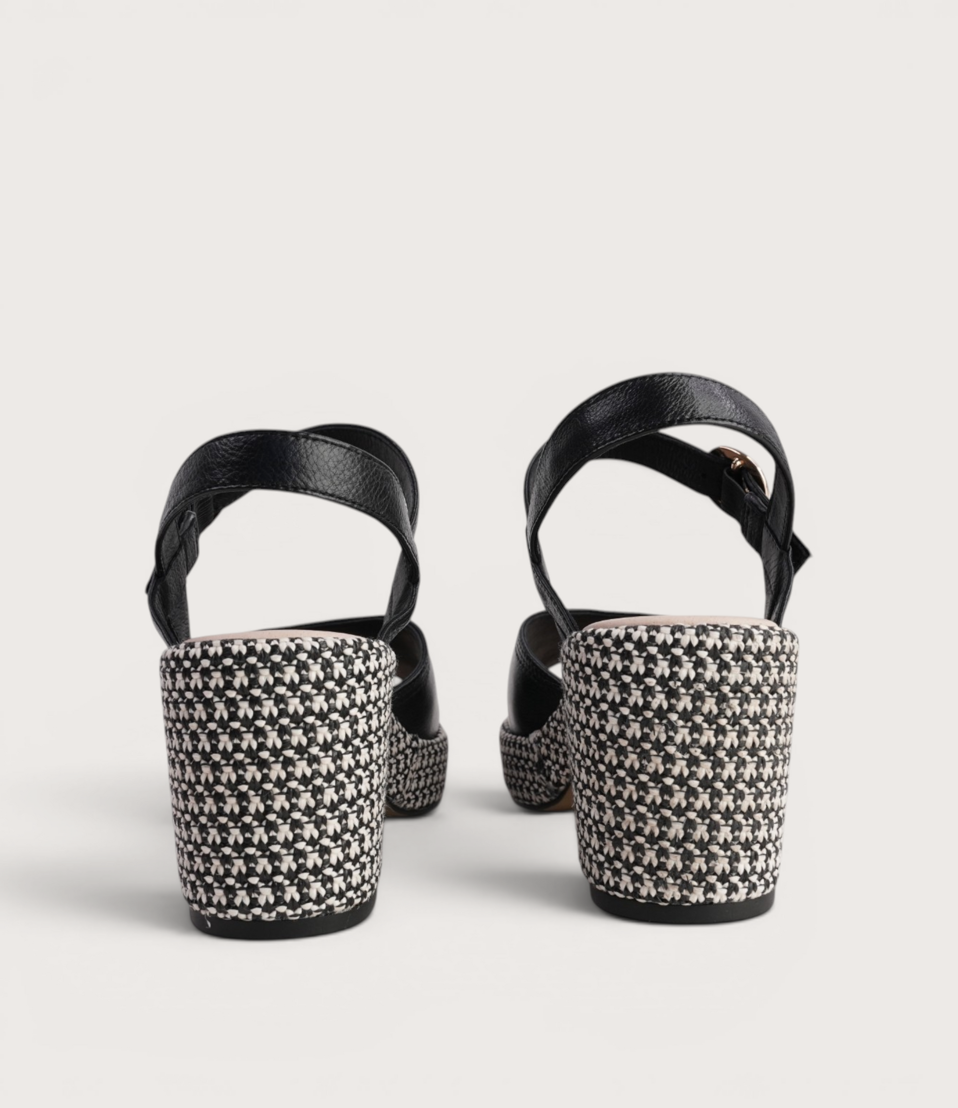 Busey Black/Black White Heels
