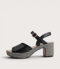 Busey Black/Black White Heels